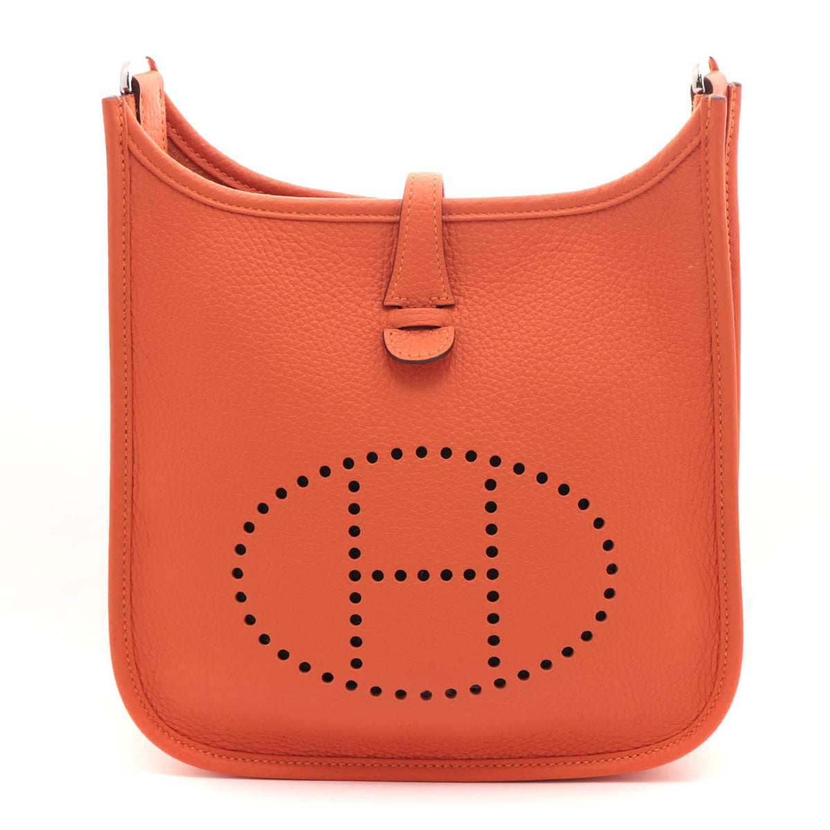 Hermes Evelyne III 23 Tangerine Silver Shoulder Bag Taurillon Clemence