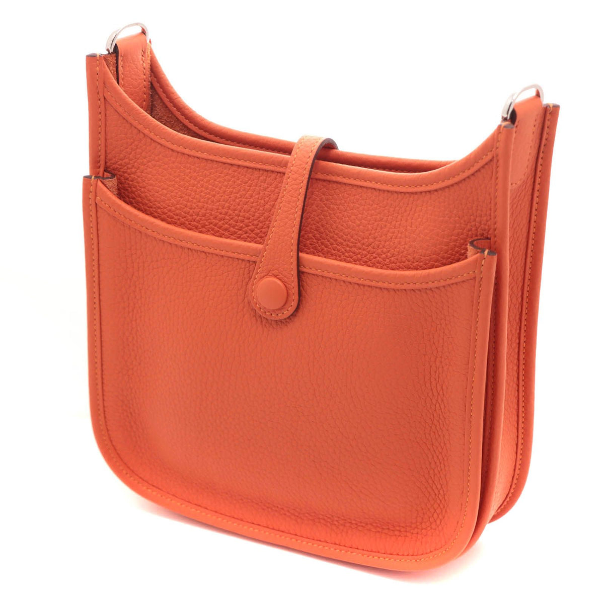Hermes Evelyne III 23 Tangerine Silver Shoulder Bag Taurillon Clemence — view 2