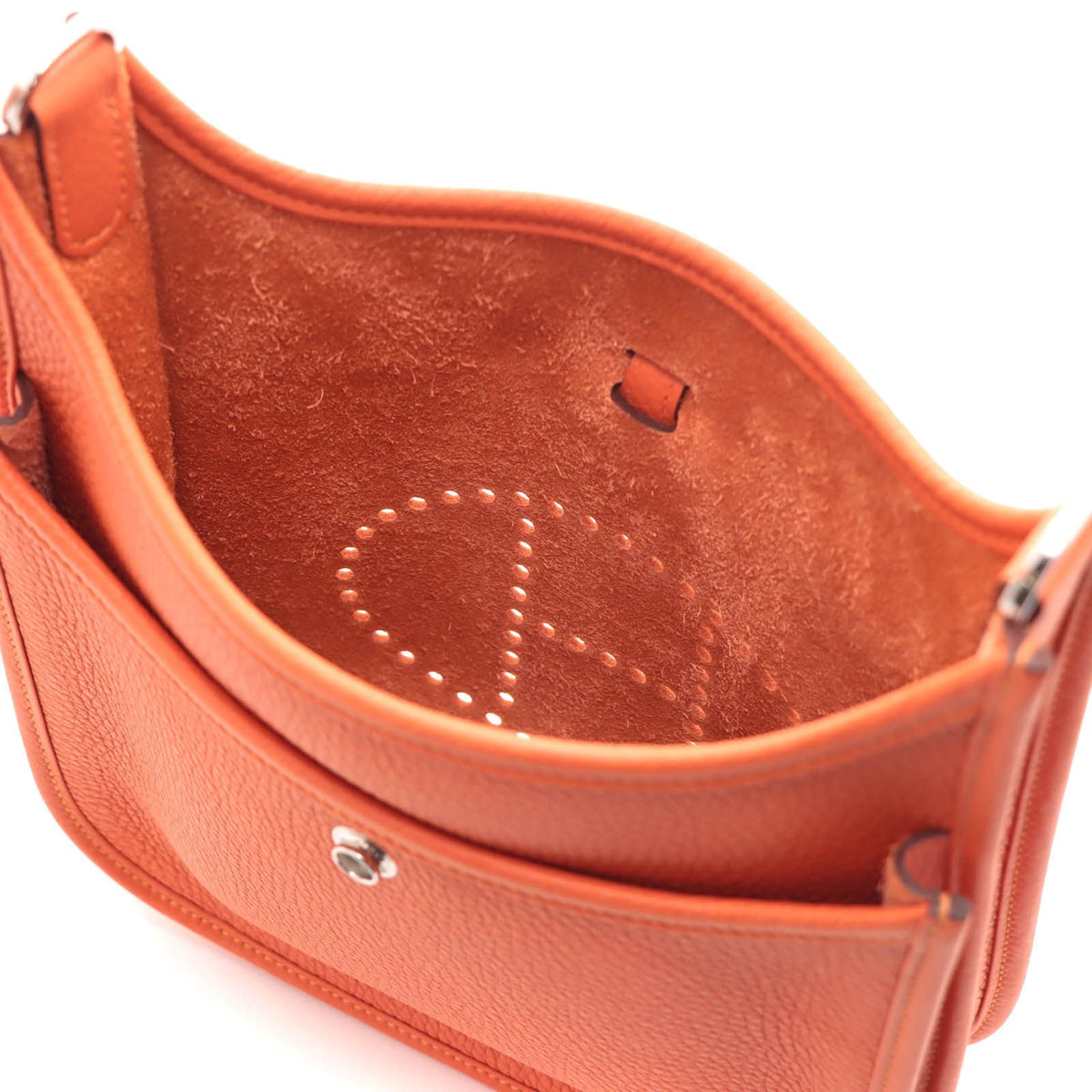 Hermes Evelyne III 23 Tangerine Silver Shoulder Bag Taurillon Clemence — view 5