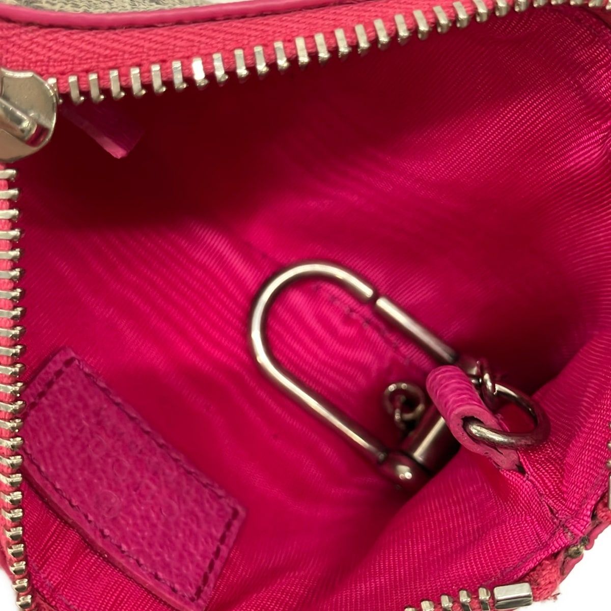 Gucci Coin Purse GG Plus Supreme Beige Black Pink with Key Ring — view 3