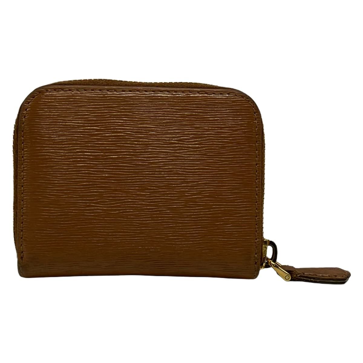 Prada Coin Purse Brown Zip Around Leather — view 2