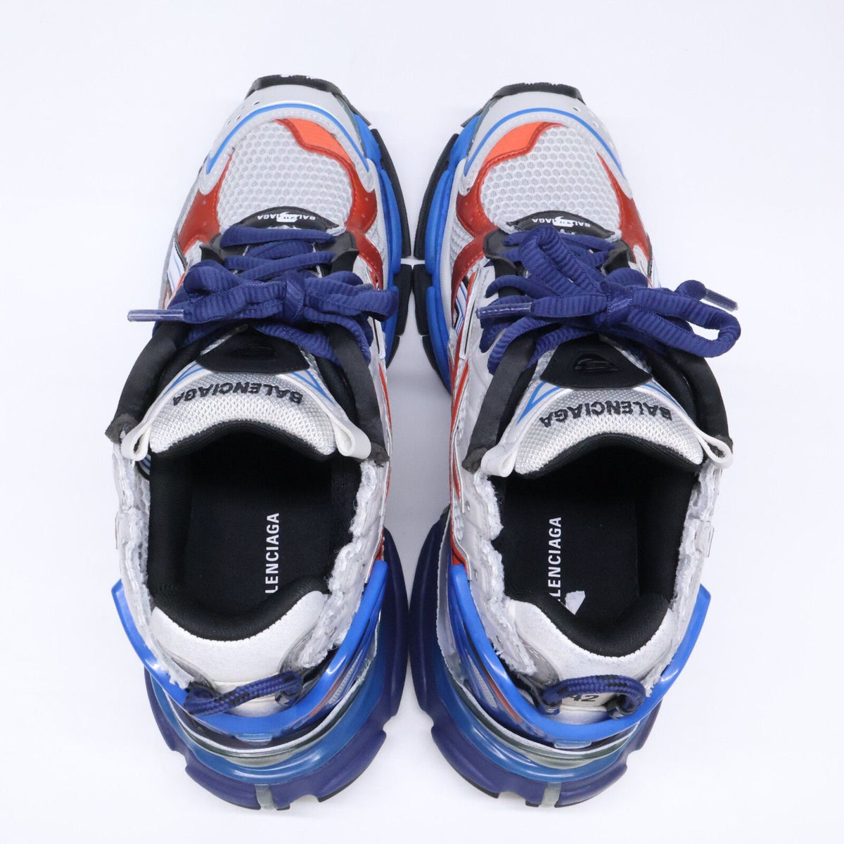 Balenciaga Runner Distressed Cutoff Mesh Sneakers — view 5