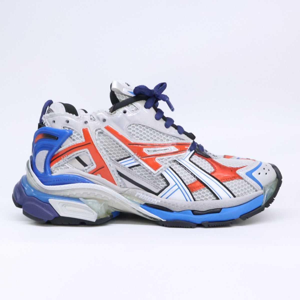 Balenciaga Runner Distressed Cutoff Mesh Sneakers — view 4