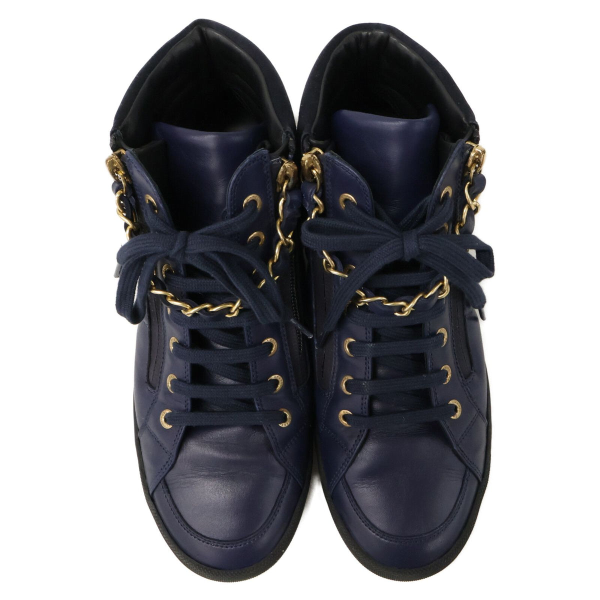 Chanel CC Logo Zip High Top Sneakers — view 6