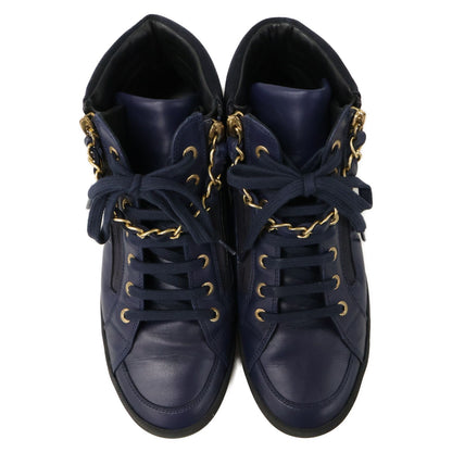 Chanel CC Logo Zip High Top Sneakers — view 6