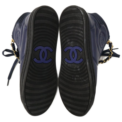 Chanel CC Logo Zip High Top Sneakers — view 7