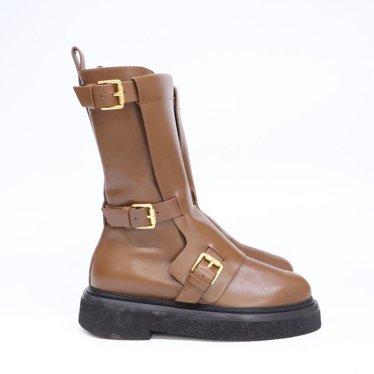 Max Mara Calfskin Buckle Boots — view 4