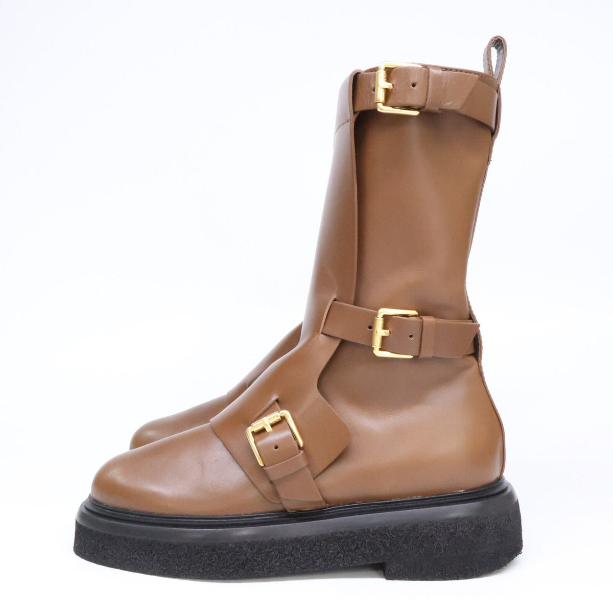 Max Mara Calfskin Buckle Boots — view 2