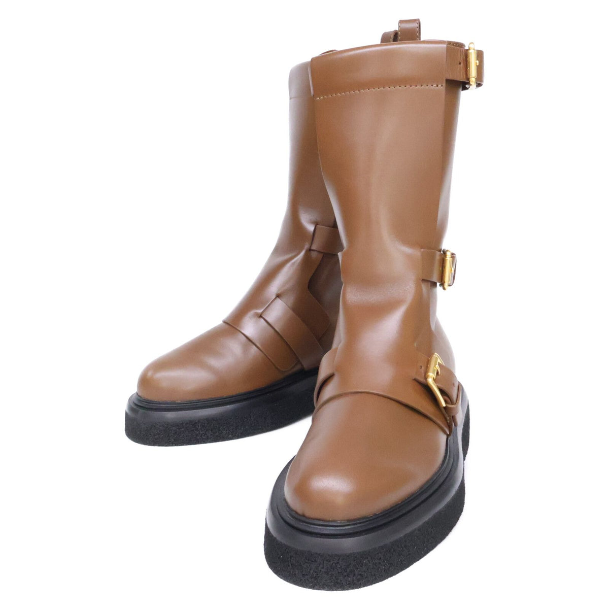 Max Mara Calfskin Buckle Boots