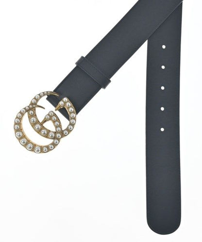 Gucci Pearl GG Marmont Belt Black — view 2