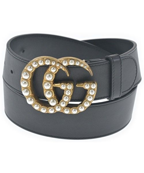 Gucci Pearl GG Marmont Belt Black