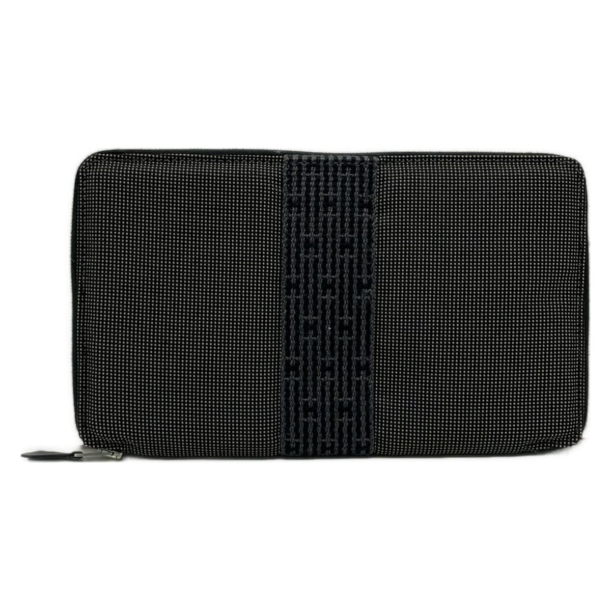 Hermes Wallet Herline Purse GM Gray Zip Around