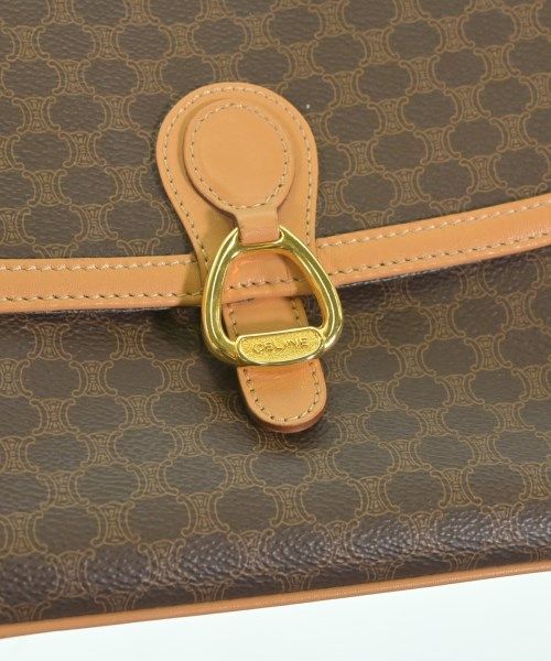 Celine Macadam Pattern Shoulder Bag Brown — view 8