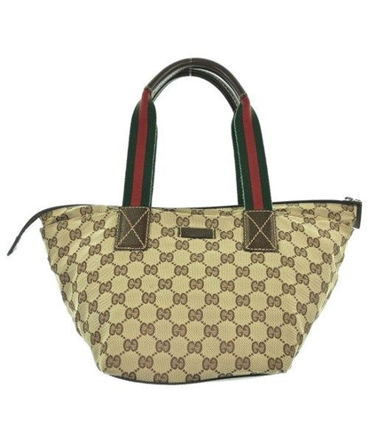 Gucci Nylon Handbag Sherry Line Beige