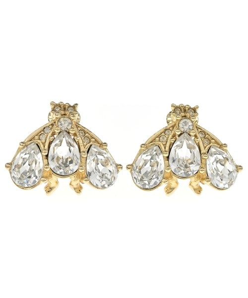 Dior Rhinestone Earrings Vintage Gold