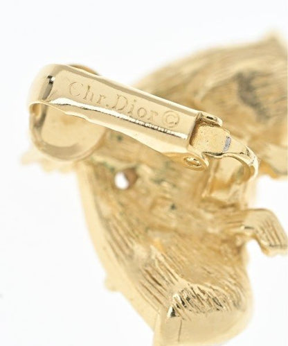 Dior Rhinestone Earrings Vintage Gold — view 5