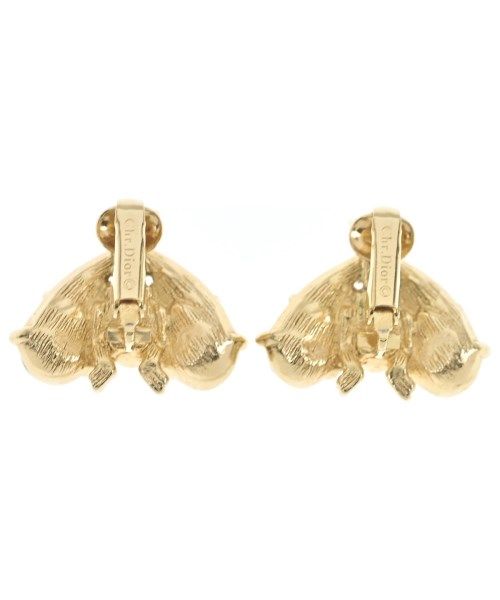 Dior Rhinestone Earrings Vintage Gold — view 2