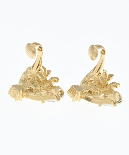Dior Rhinestone Earrings Vintage Gold — view 3