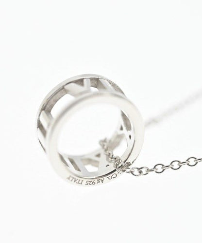 Tiffany & Co Open Atlas Circle Pendant Necklace Sterling Silver 925 — view 3