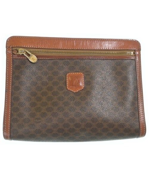 Celine Macadam Pattern Clutch Bag Brown