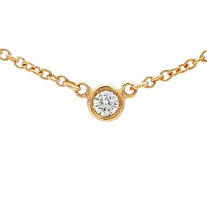 Tiffany & Co by the Yard Dby Diamond Bezel Pendant 18k Yellow Gold