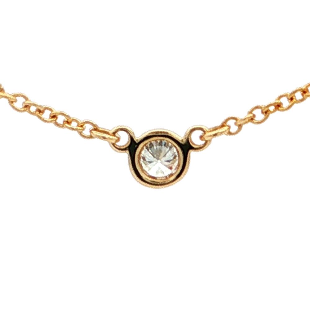 Tiffany & Co by the Yard Dby Diamond Bezel Pendant 18k Yellow Gold — view 2