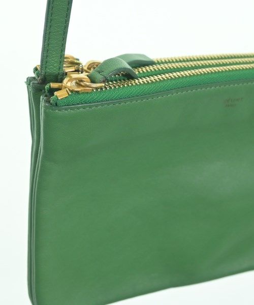 Celine Trio Small Leather Shoulder Bag Green — view 8