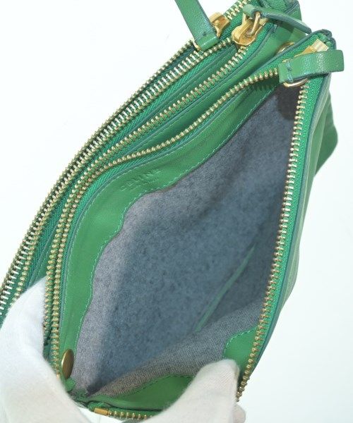 Celine Trio Small Leather Shoulder Bag Green — view 4