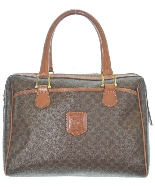 Celine Macadam Pattern Mini Boston Bag Brown