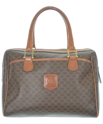 Celine Macadam Pattern Mini Boston Bag Brown