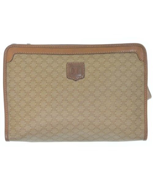 Celine Macadam Pattern Clutch Bag Beige