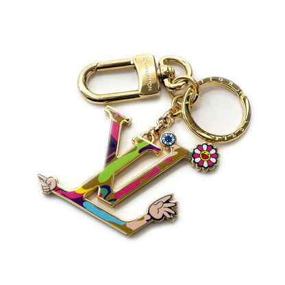 Louis Vuitton Key Ring Super Flat Takashi Murakami Gold Metal Key Holder