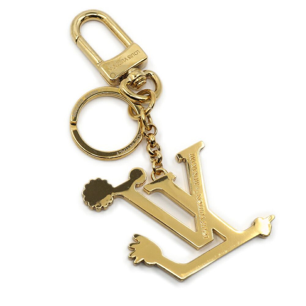 Louis Vuitton Key Ring Super Flat Takashi Murakami Gold Metal Key Holder — view 2