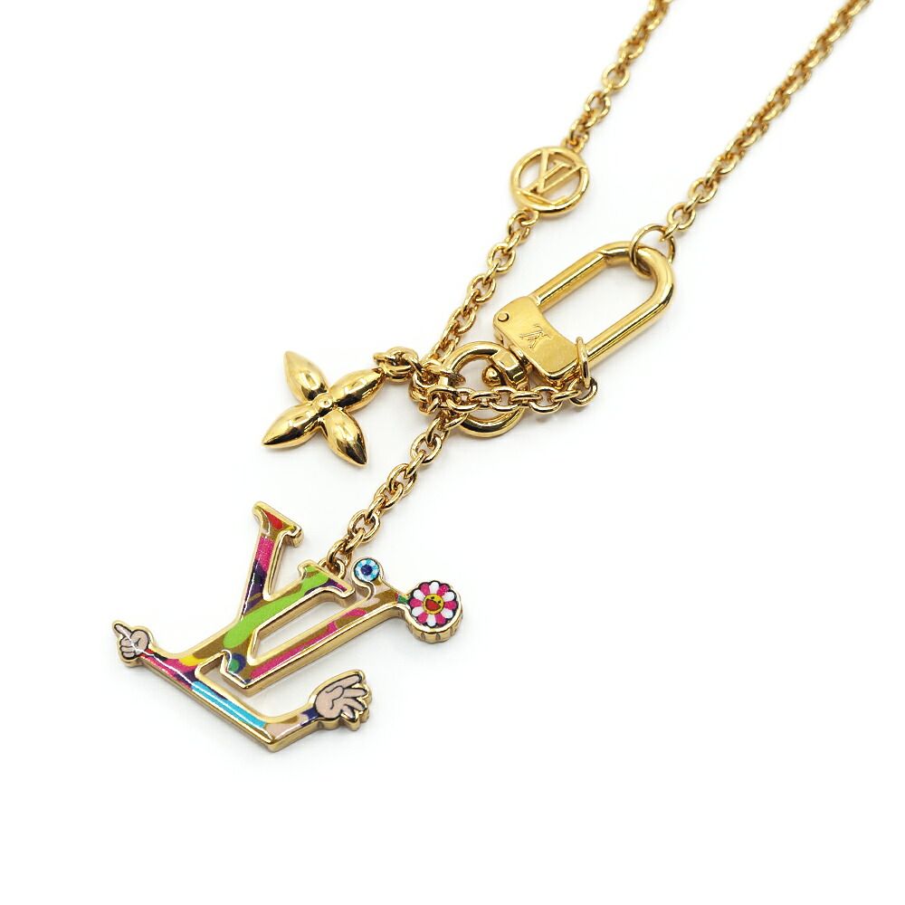 Louis Vuitton Necklace Super Flat Takashi Murakami Metal Gold