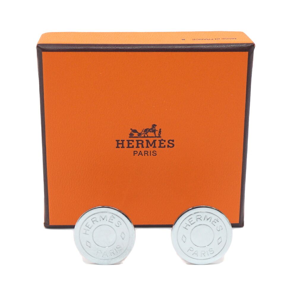 Hermes Sellier Earrings Silver — view 7