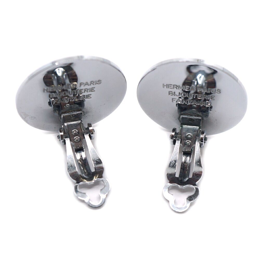 Hermes Sellier Earrings Silver — view 3