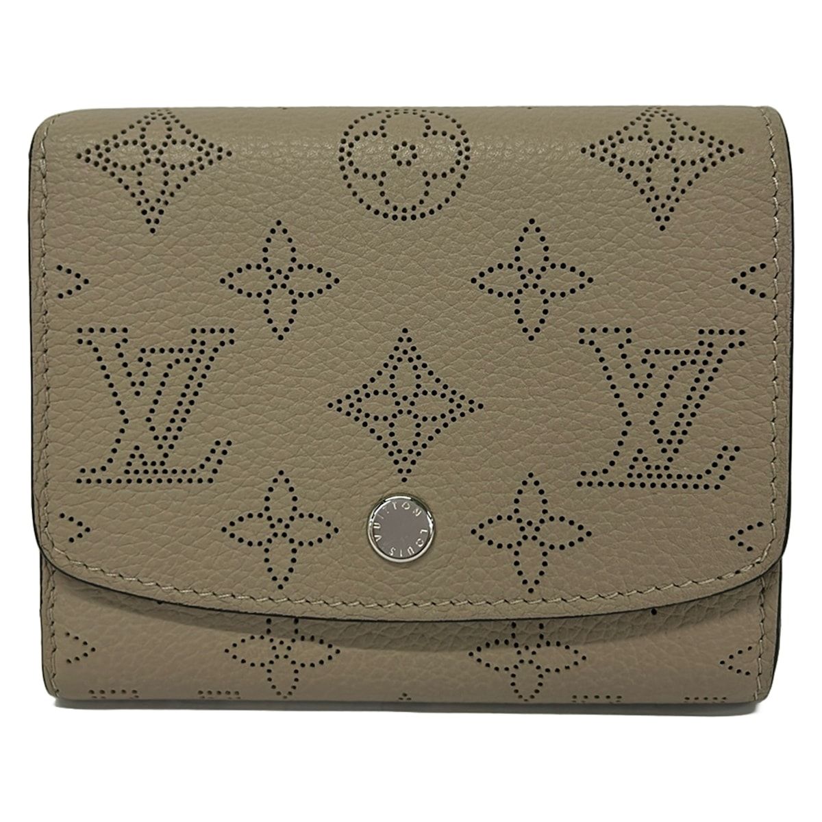 Louis Vuitton Bifold Wallet Mahina Portefeuille Iris Compact Galet Leather