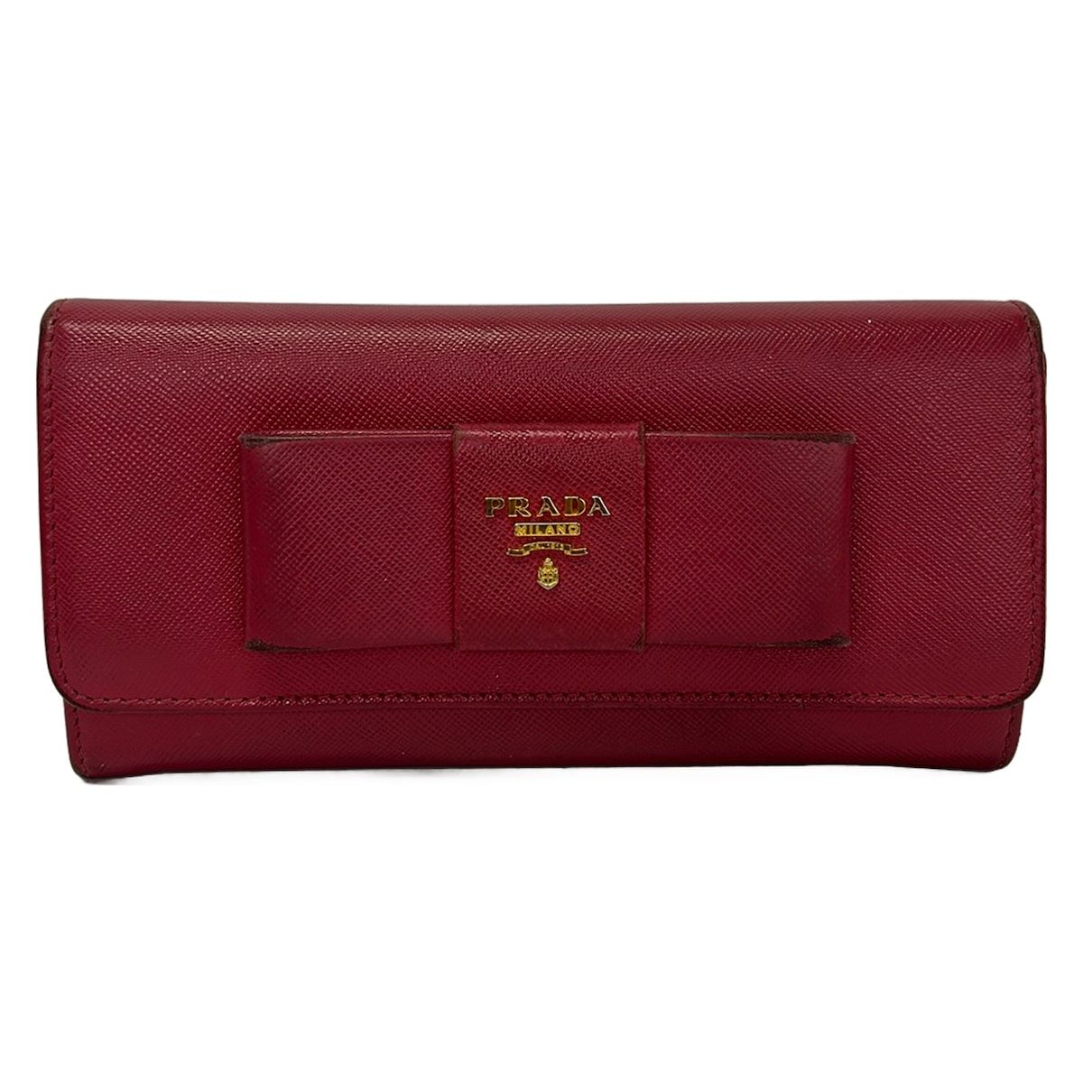 Prada Wallet Pink Ribbon Leather