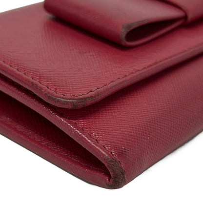 Prada Wallet Pink Ribbon Leather — view 8