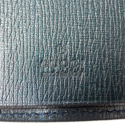 Gucci Key Case Interlocking G Leather Metallic Blue Green Compact Small Key — view 5