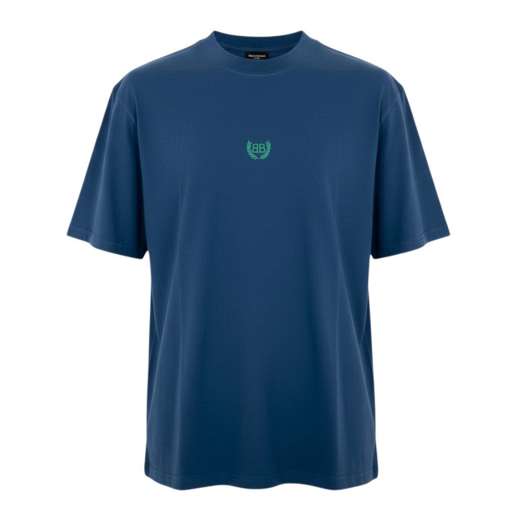 Balenciaga BB Laurel Embroidery T-Shirt Blue Cotton M