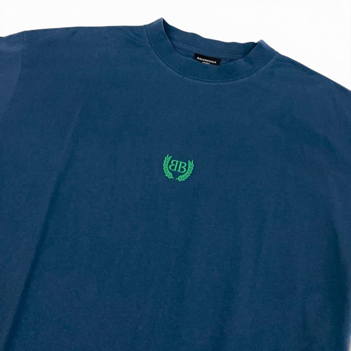 Balenciaga BB Laurel Embroidery T-Shirt Blue Cotton M — view 4