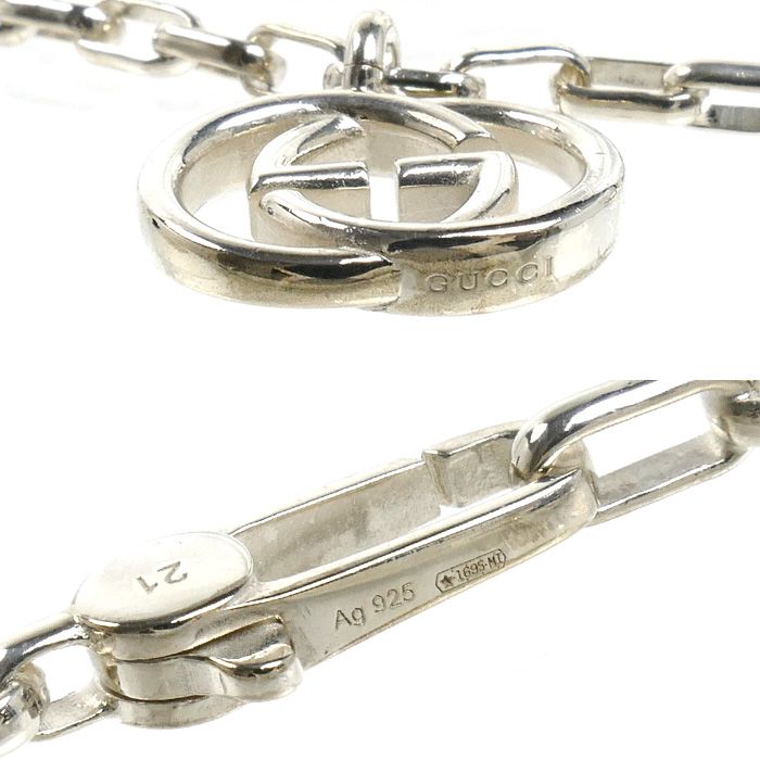 Gucci 925 Sterling Silver Interlocking G Bracelet 21 — view 5