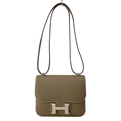 Hermes Shoulder Bag Constance Miroir 18 Etoupe Silver