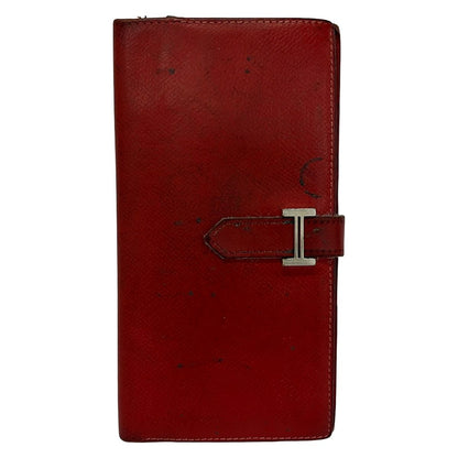 Hermes Wallet Bearn Vermilion Silver