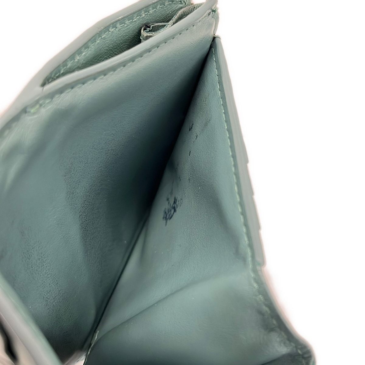 Bottega Veneta Bifold Wallet Intrecciato Zigzag Blue Green Leather — view 8