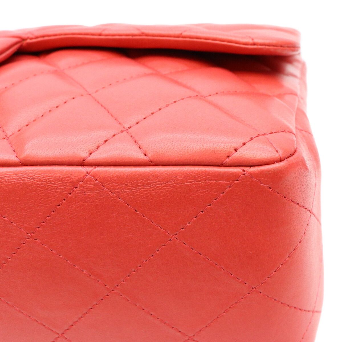 Chanel Red Lambskin Velour Nylon Chain Maxi Quilted 30 Shoulder Bag — view 6