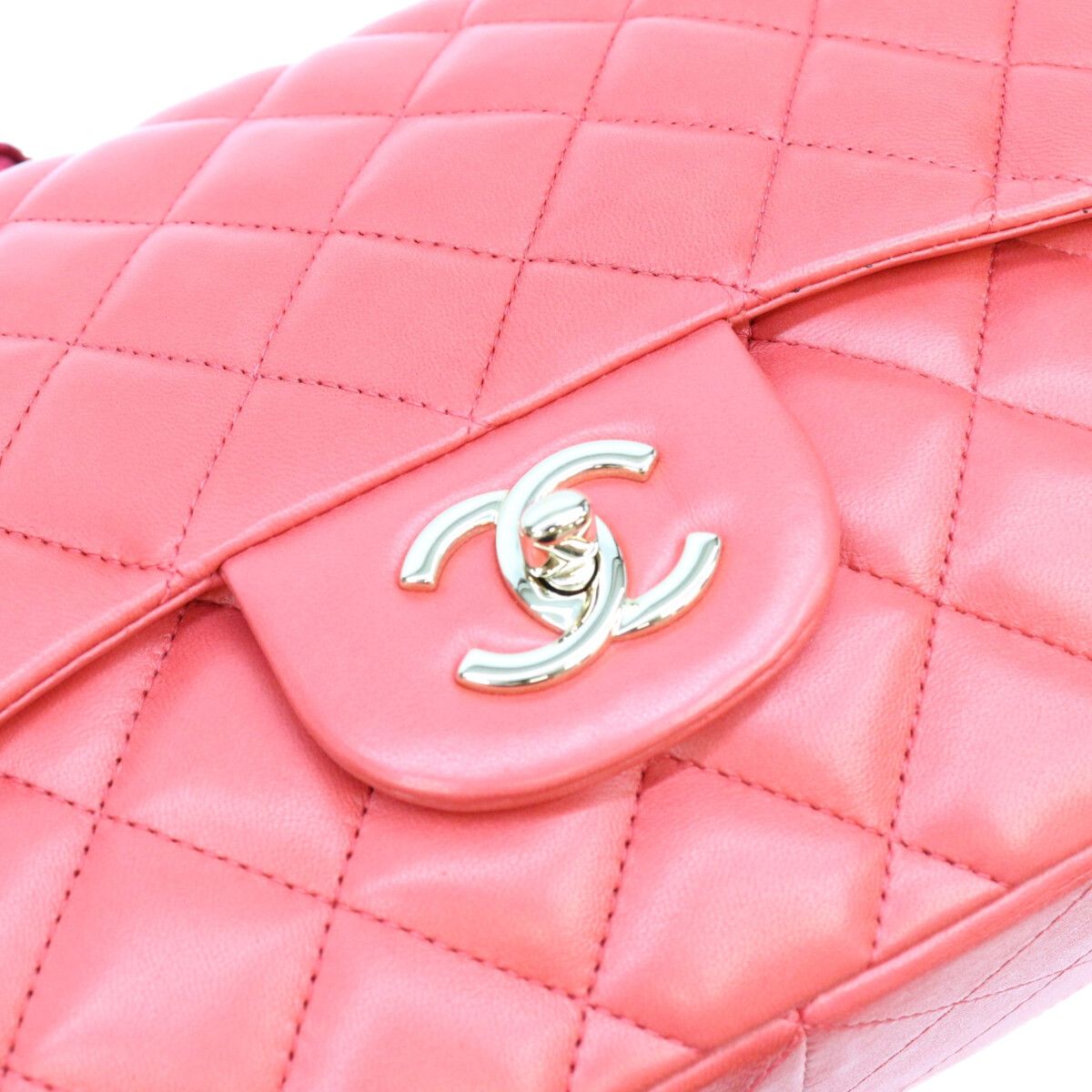 Chanel Red Lambskin Velour Nylon Chain Maxi Quilted 30 Shoulder Bag — view 7