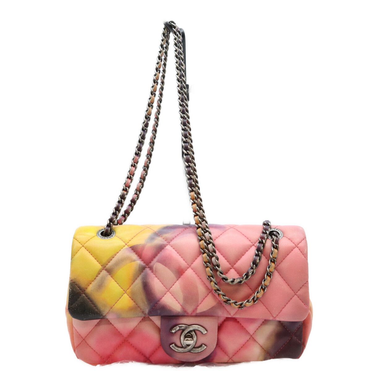 Chanel Multicolor Lambskin Rsv S Flap Flower Power Quilted 23 Shoulder Bag