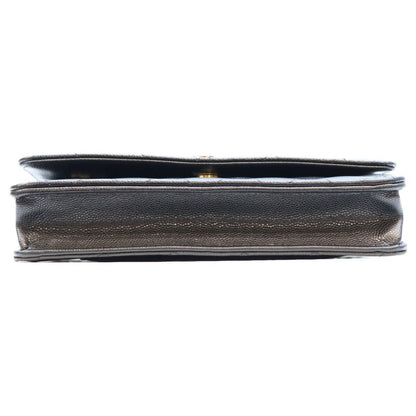 Chanel Black Tamless Classic Caviar Half Rhinestone Chain Wallet Shoulder Bag — view 5